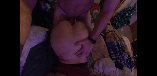  Bbw taking the dick till she gets a load on her fat ass